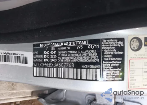 2011 Mercedes-Benz C 300 Luxury/Sport from USA, damaged, VIN WDDGF5EBXBA507768